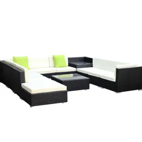 11PC Outdoor Furniture Sofa Set Wicker Garden Patio Lounge