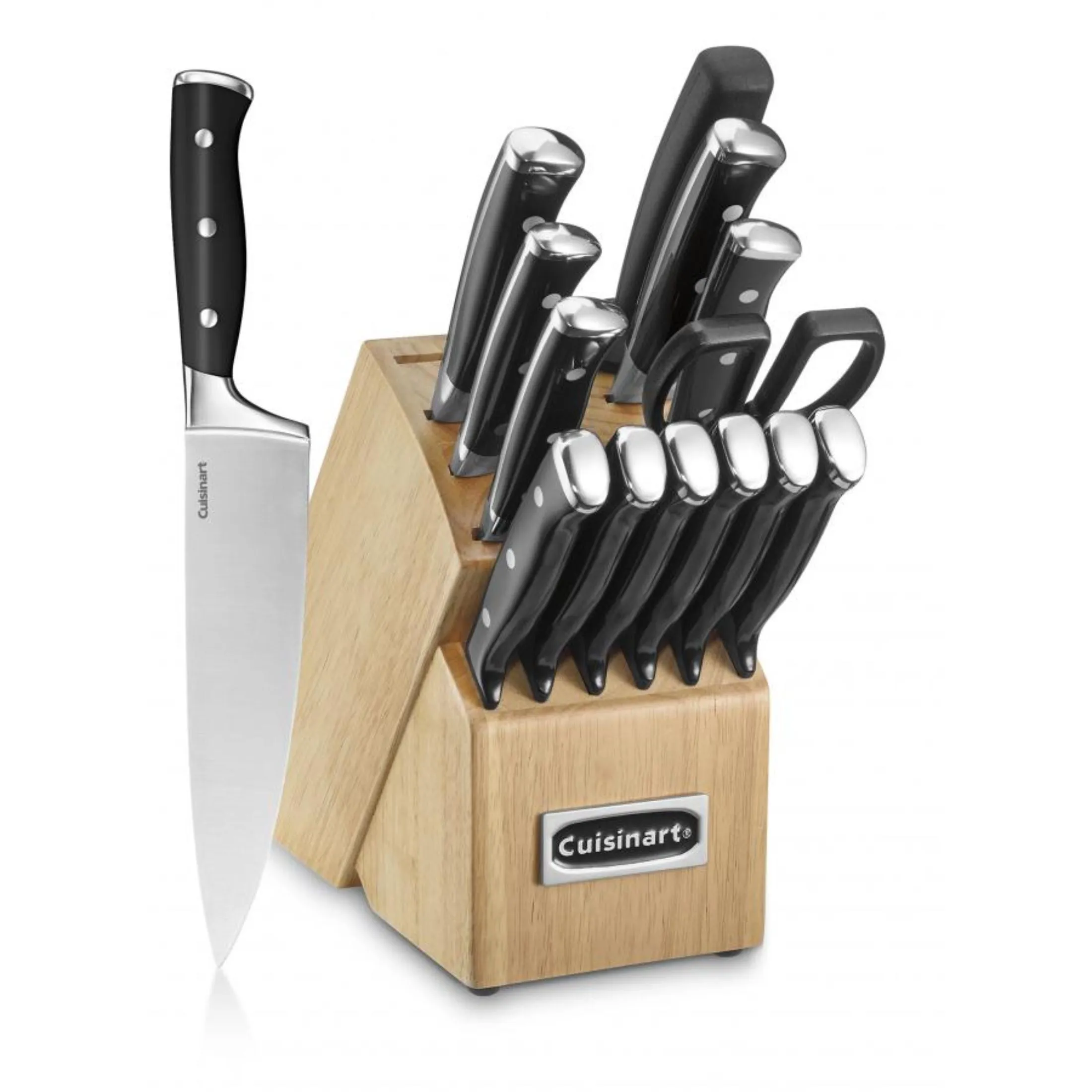 15 Piece Black T/R Cutlery Block Set