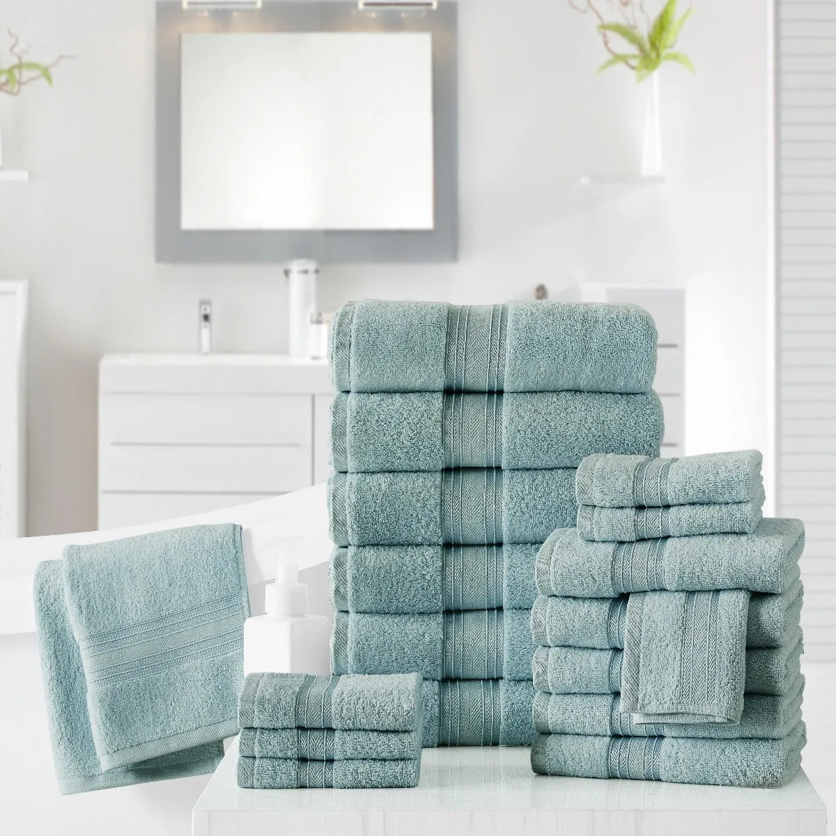 18pc Cotton Bath Towels Set