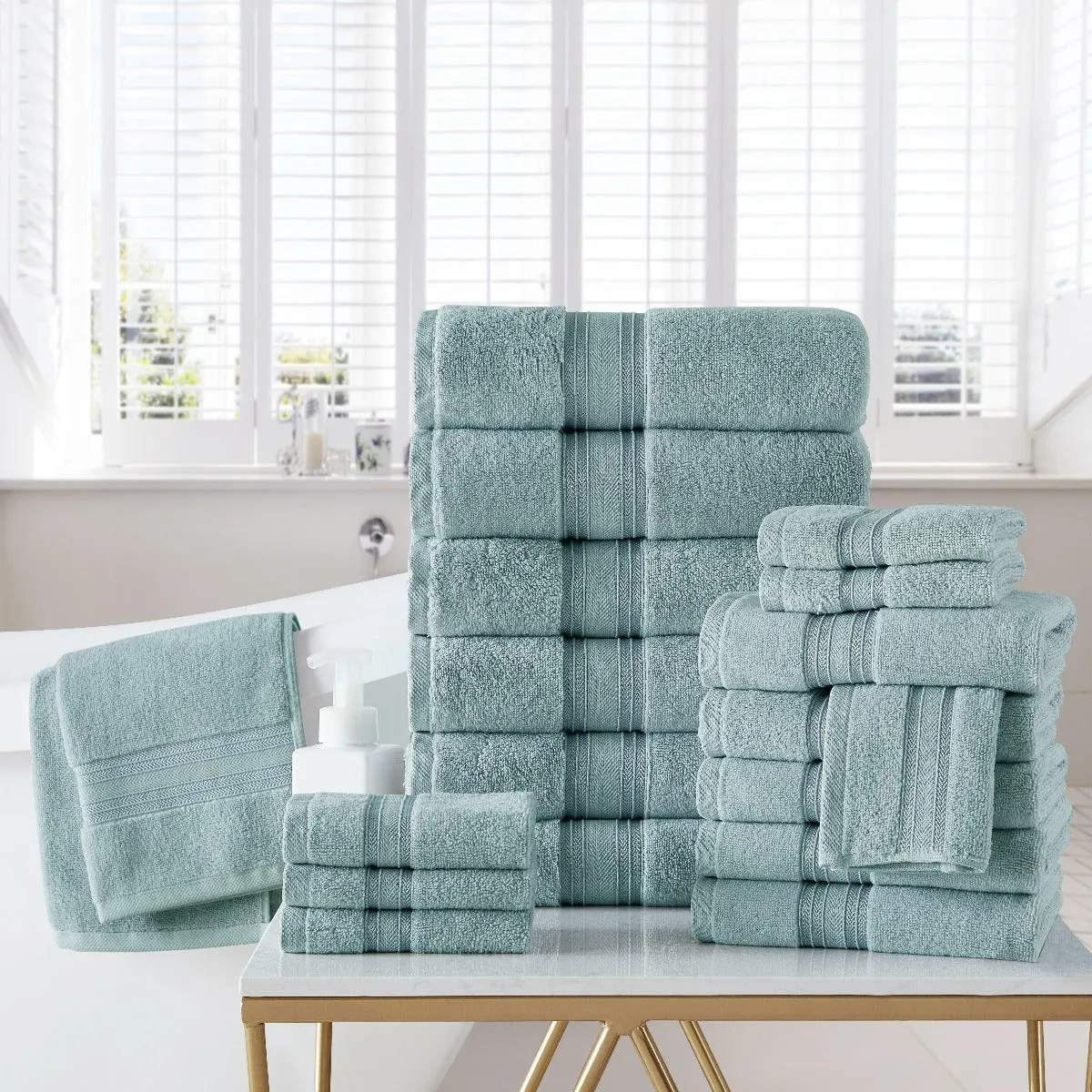 18pc Cotton Bath Towels Set