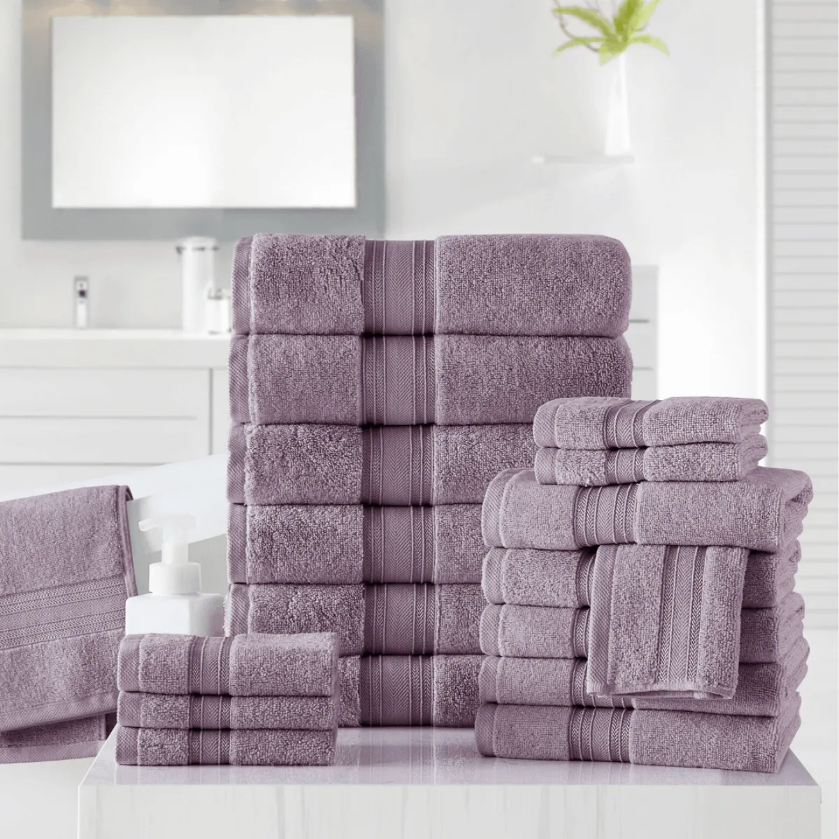 18pc Cotton Bath Towels Set