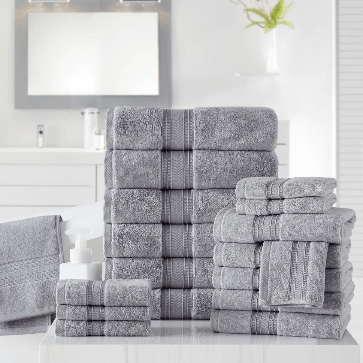 18pc Cotton Bath Towels Set