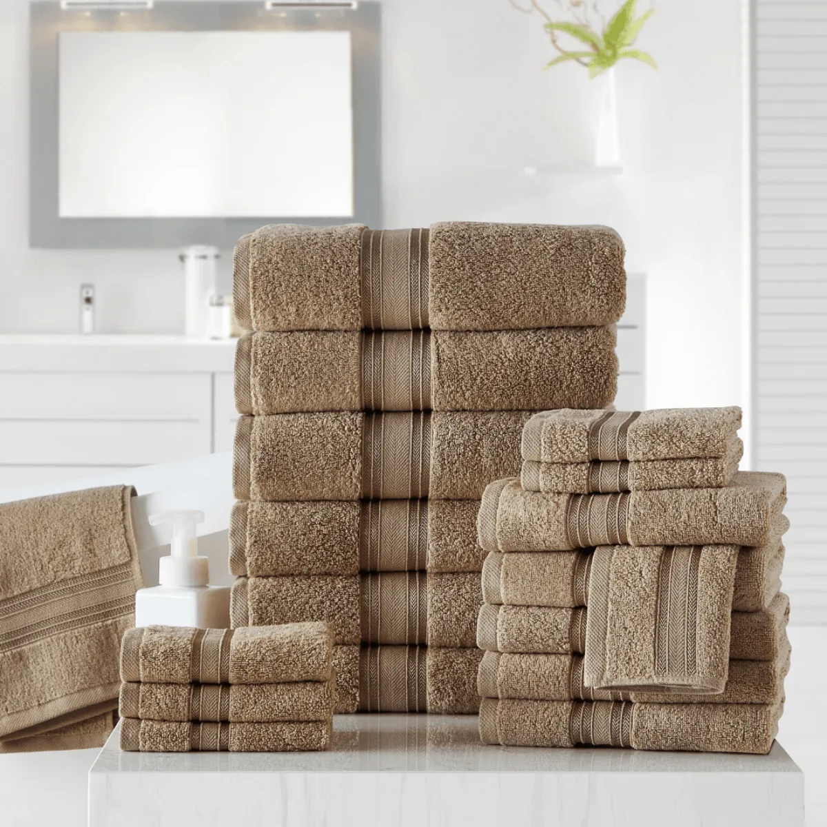 18pc Cotton Bath Towels Set