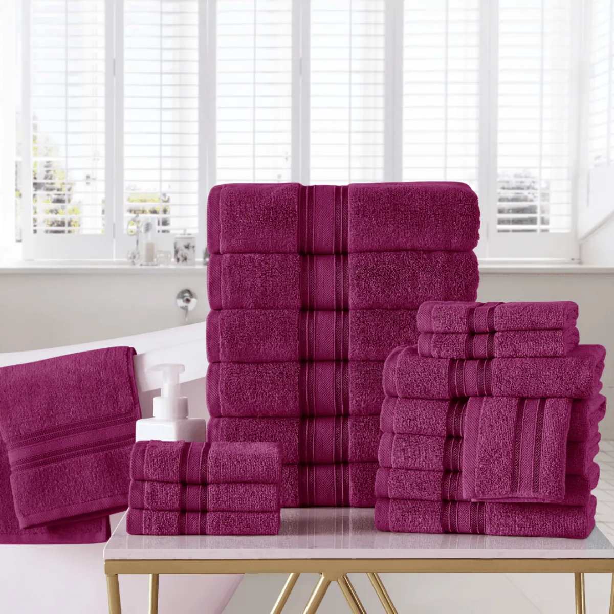 18pc Cotton Bath Towels Set