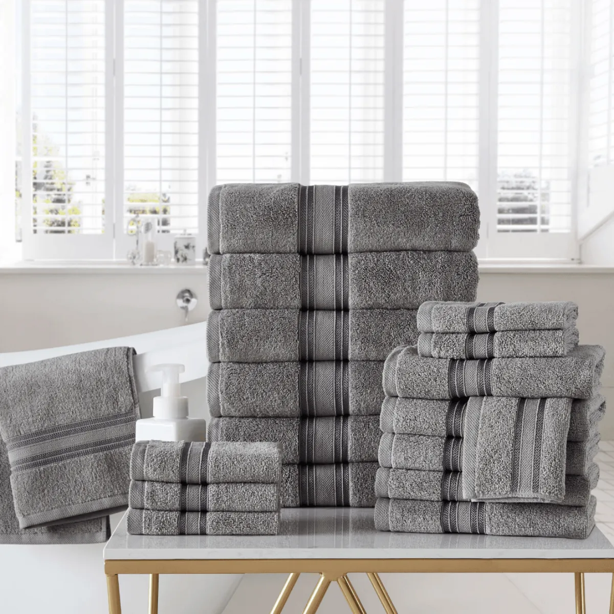 18pc Cotton Bath Towels Set