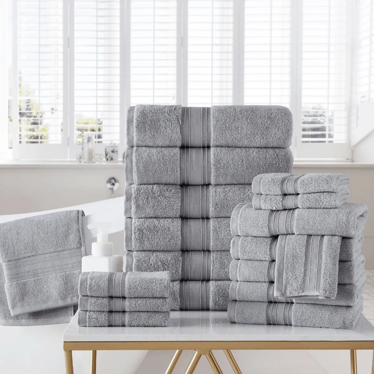 18pc Cotton Bath Towels Set