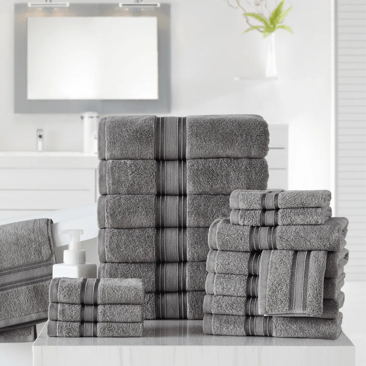 18pc Cotton Bath Towels Set