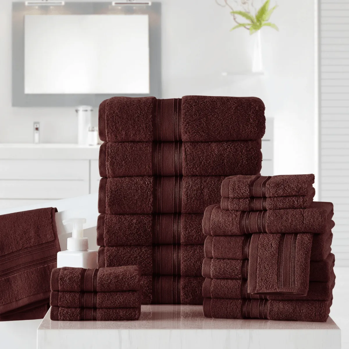 18pc Cotton Bath Towels Set