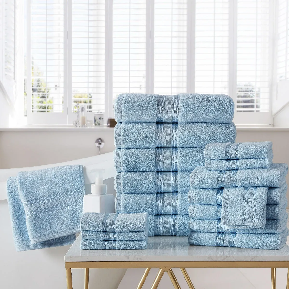 18pc Cotton Bath Towels Set