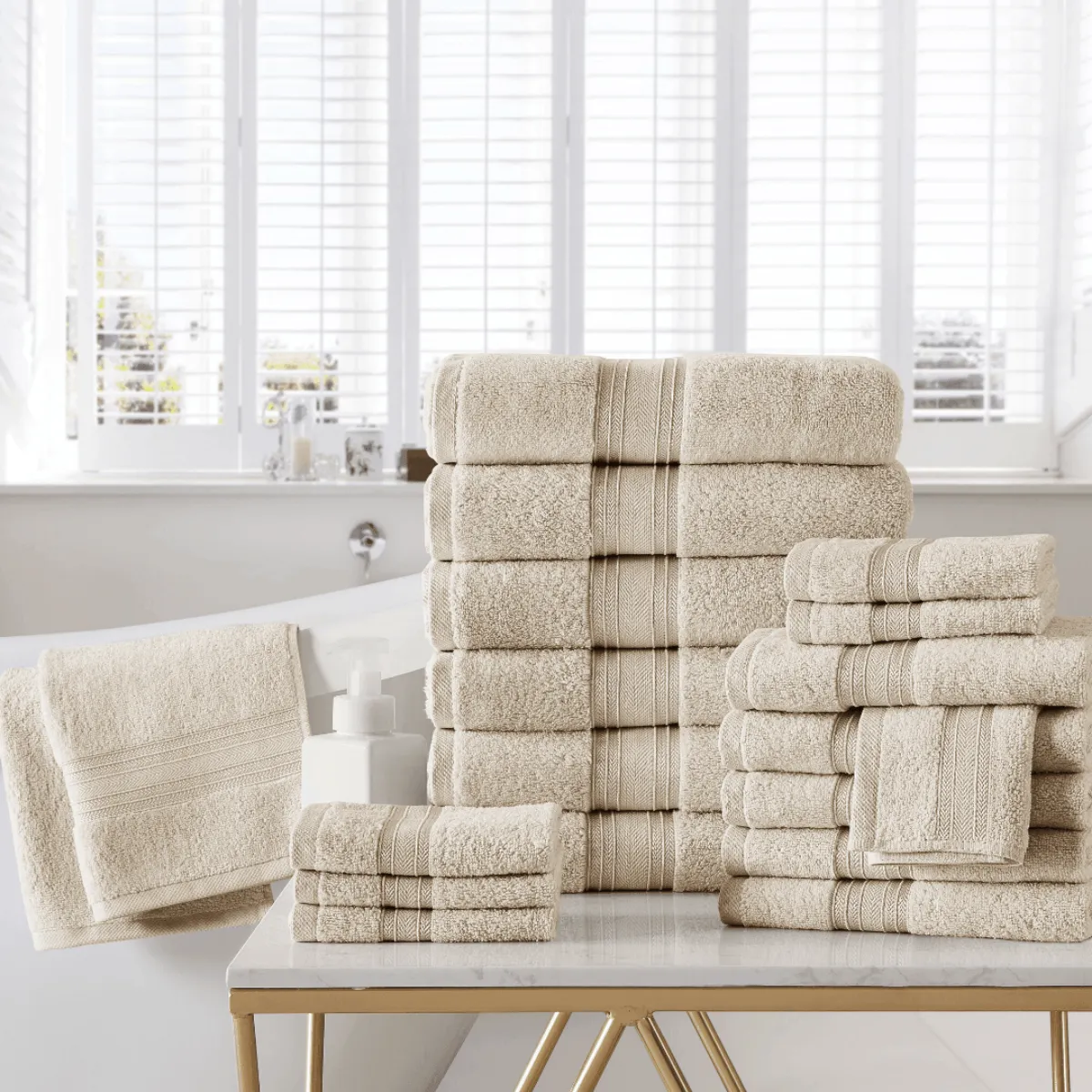 18pc Cotton Bath Towels Set