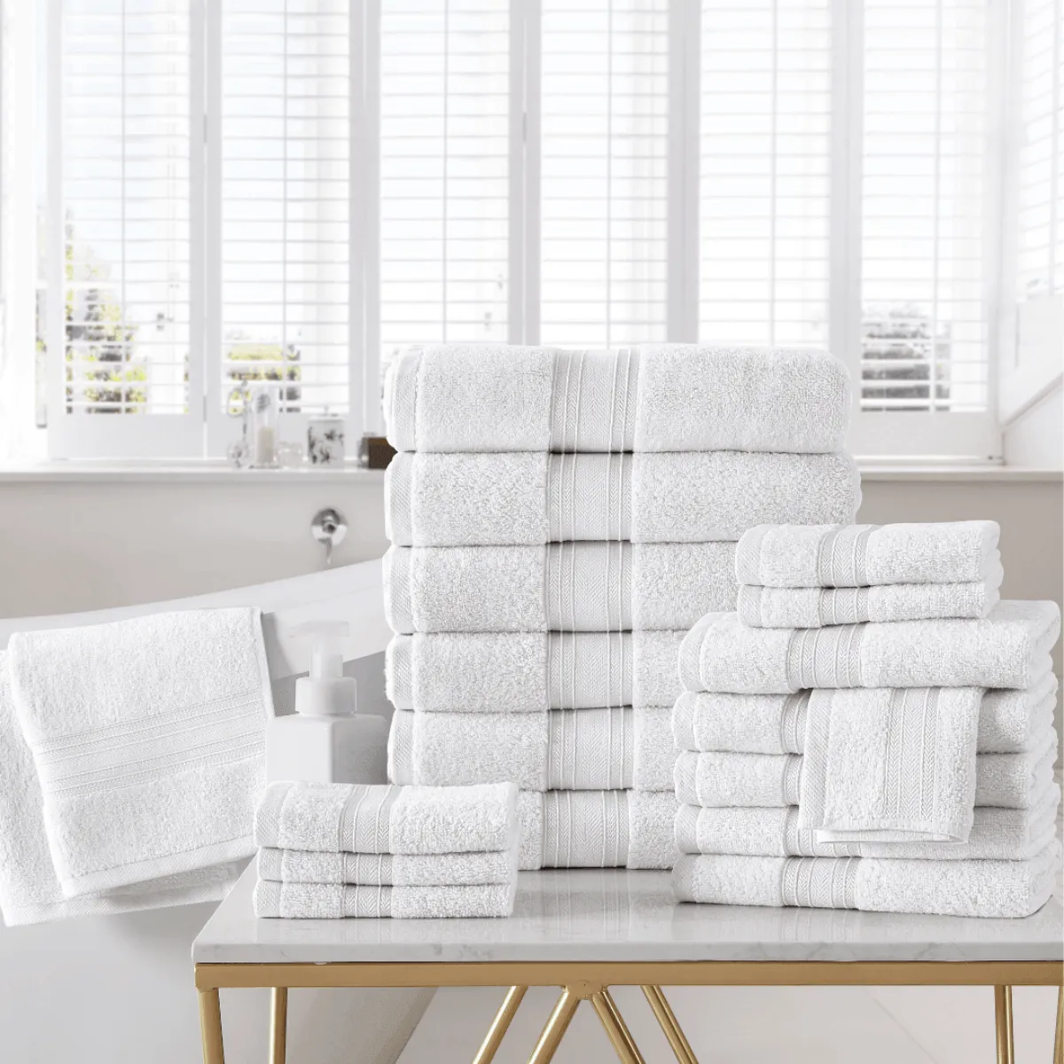 18pc Cotton Bath Towels Set