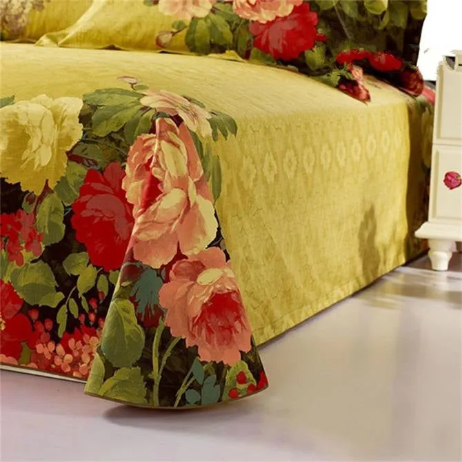 3D Peony Oil Painting Retro Style Luxury 4-Piece Bedding Sets/Duvet Covers