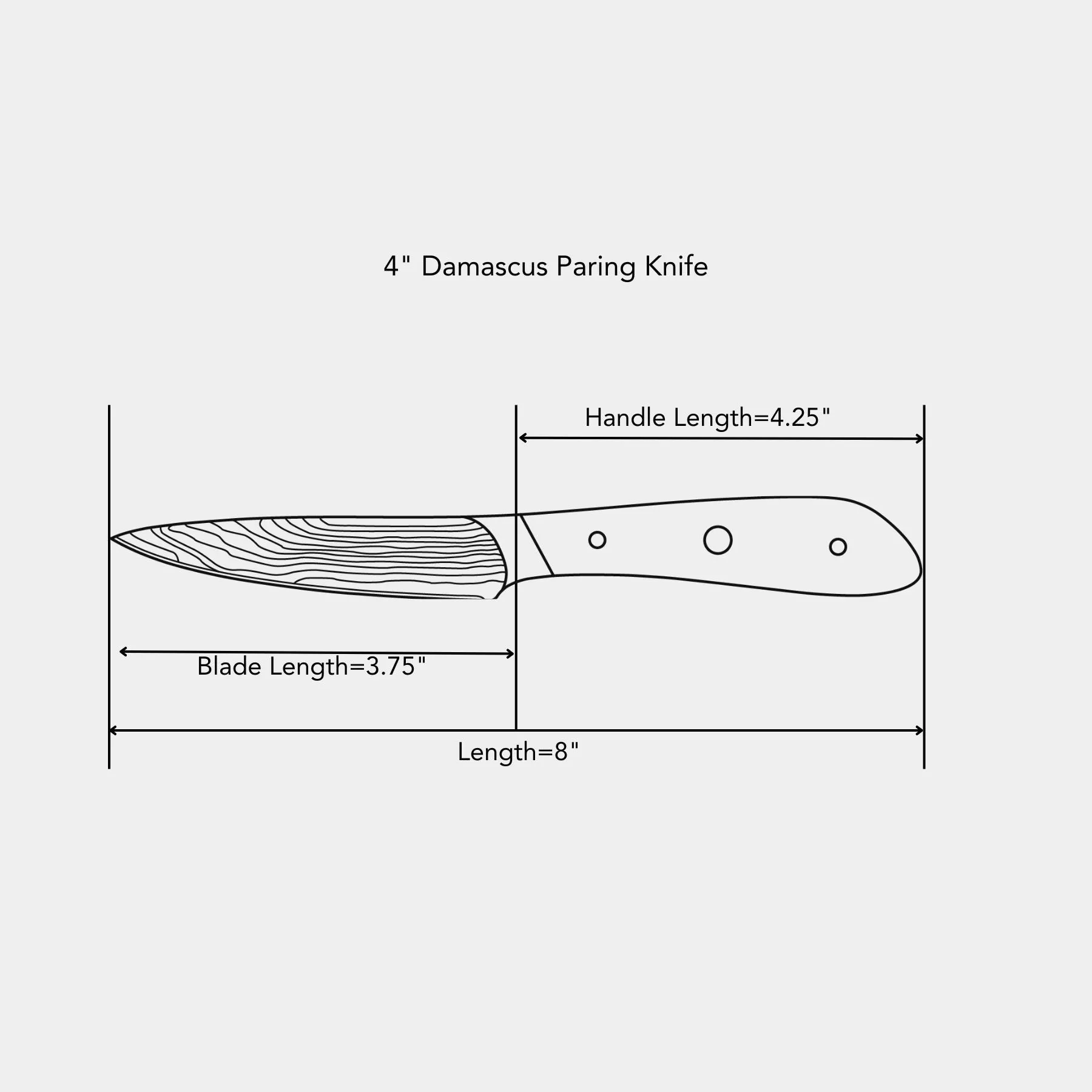 4" Damascus Paring Knife