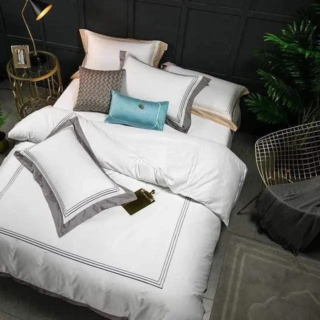 5-Star Hotel White Luxury 100% Egyptian Cotton Bedding Sets