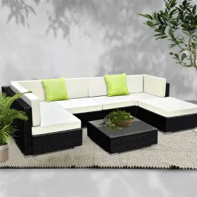 7-Piece UV-Resistant Wicker Outdoor Sofa Set 6 Seater Gardeon