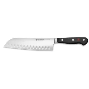 7" Classic Hollow Edge Santoku, Black