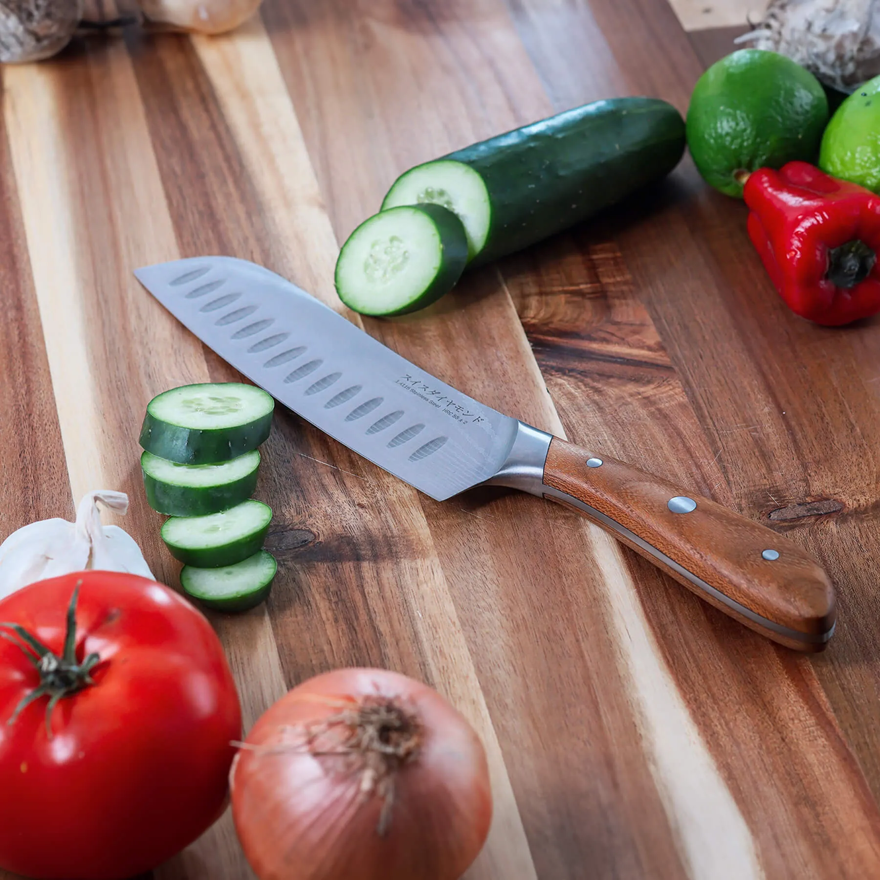 7" Damascus Santoku Knife