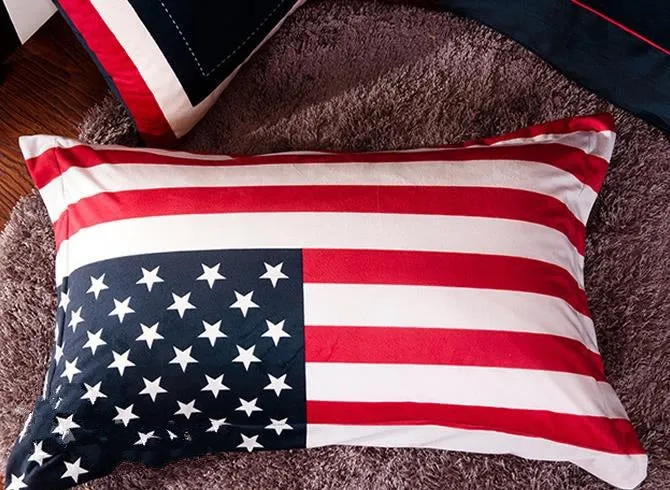 American Flag Reactive Printed Fluffy Luxury 4-Piece Bedding Sets/Duvet Cover