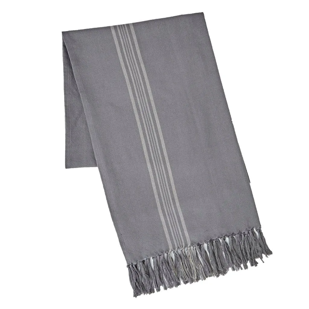 Antibes Grey & Linen Stripe Throw