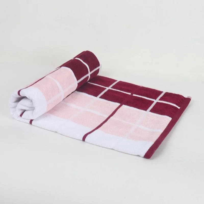 Aqua Checkmate Bath Towel - Pink