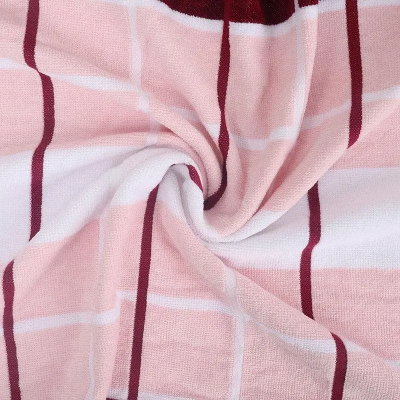 Aqua Checkmate Bath Towel - Pink