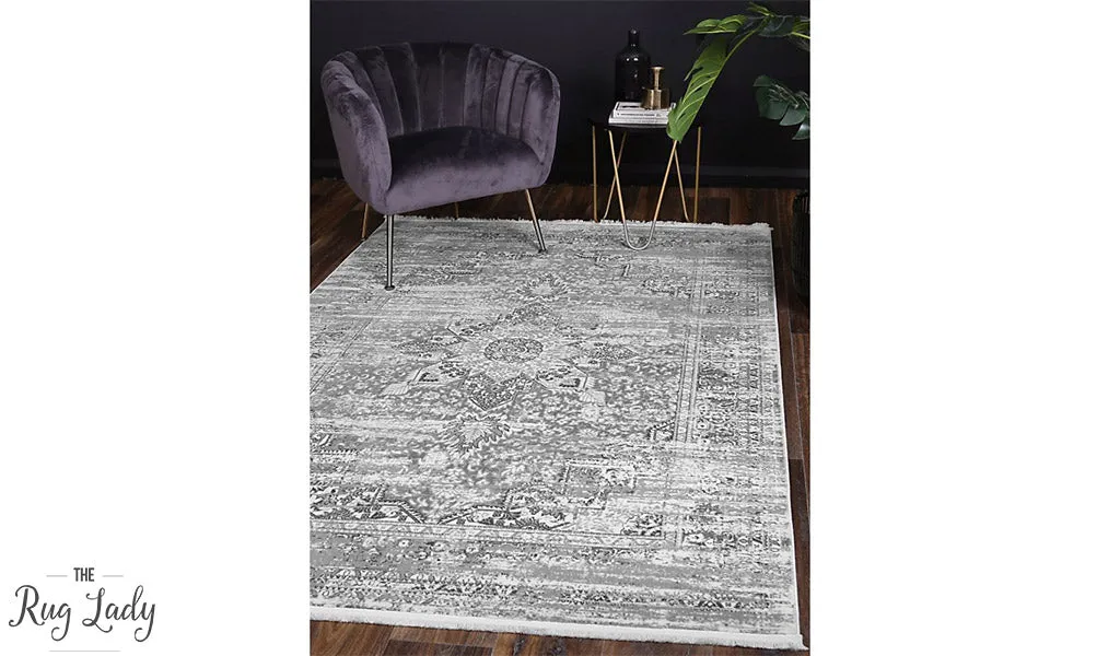 Bailey Grey Medallion Vintage Rug