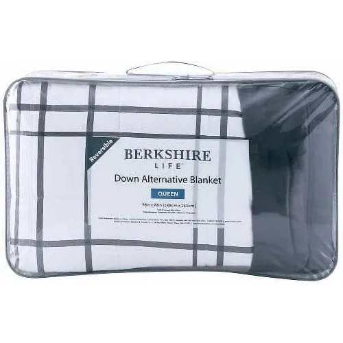 Berkshire Life Down Alternative Reversible Blanket 98 X 96in - (Queen) Light Gray