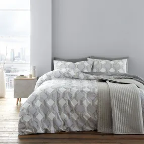 Bianca Atticus Grey Geometric Cotton Duvet Set