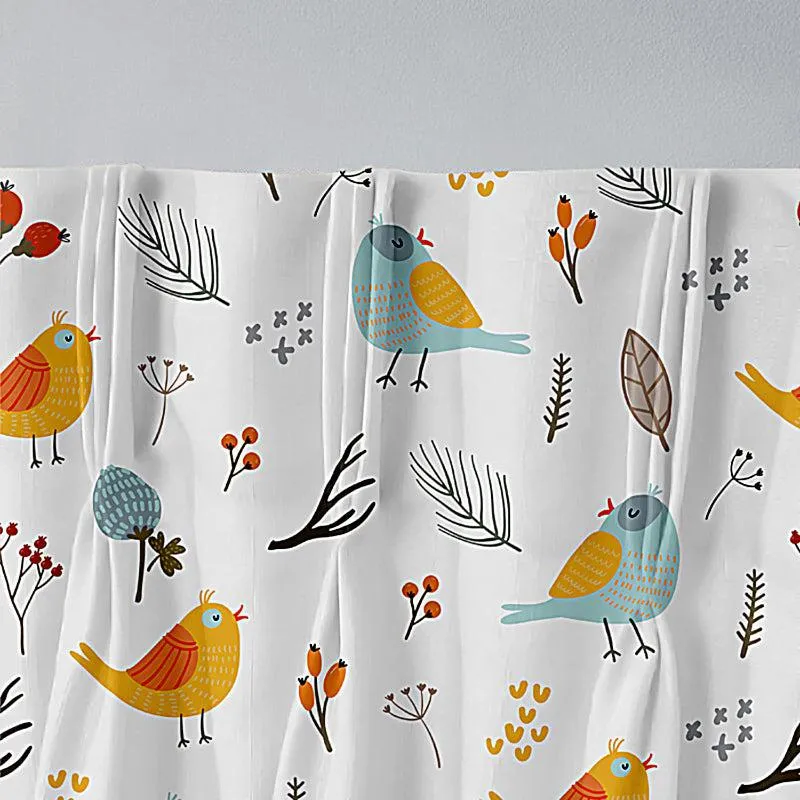 Bird Paradise Triple Pinch Pleat Short Width Curtain