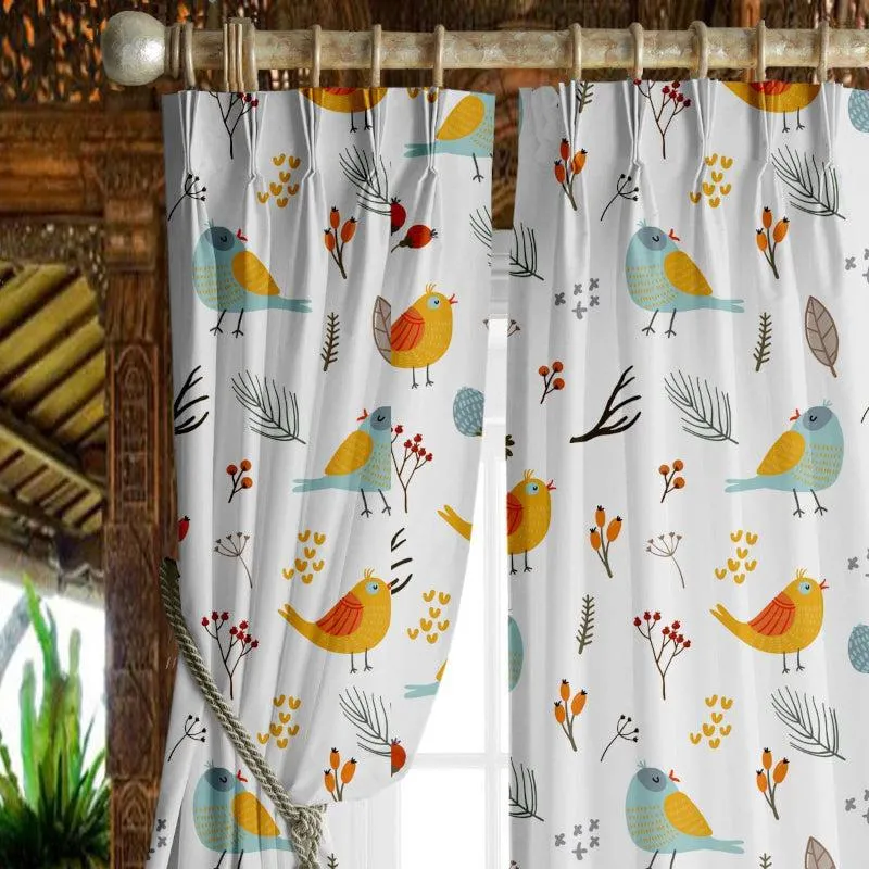 Bird Paradise Triple Pinch Pleat Short Width Curtain