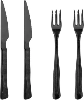 Bloomingville Ollin Steak Cutlery, Black, Stainless Steel