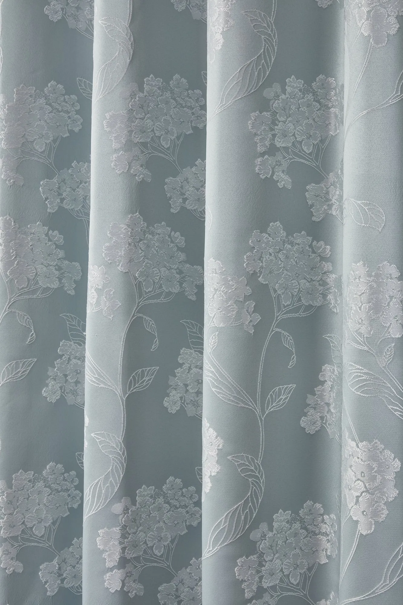 Blossom - Lined Eyelet Jacquard Curtains in Duck Egg