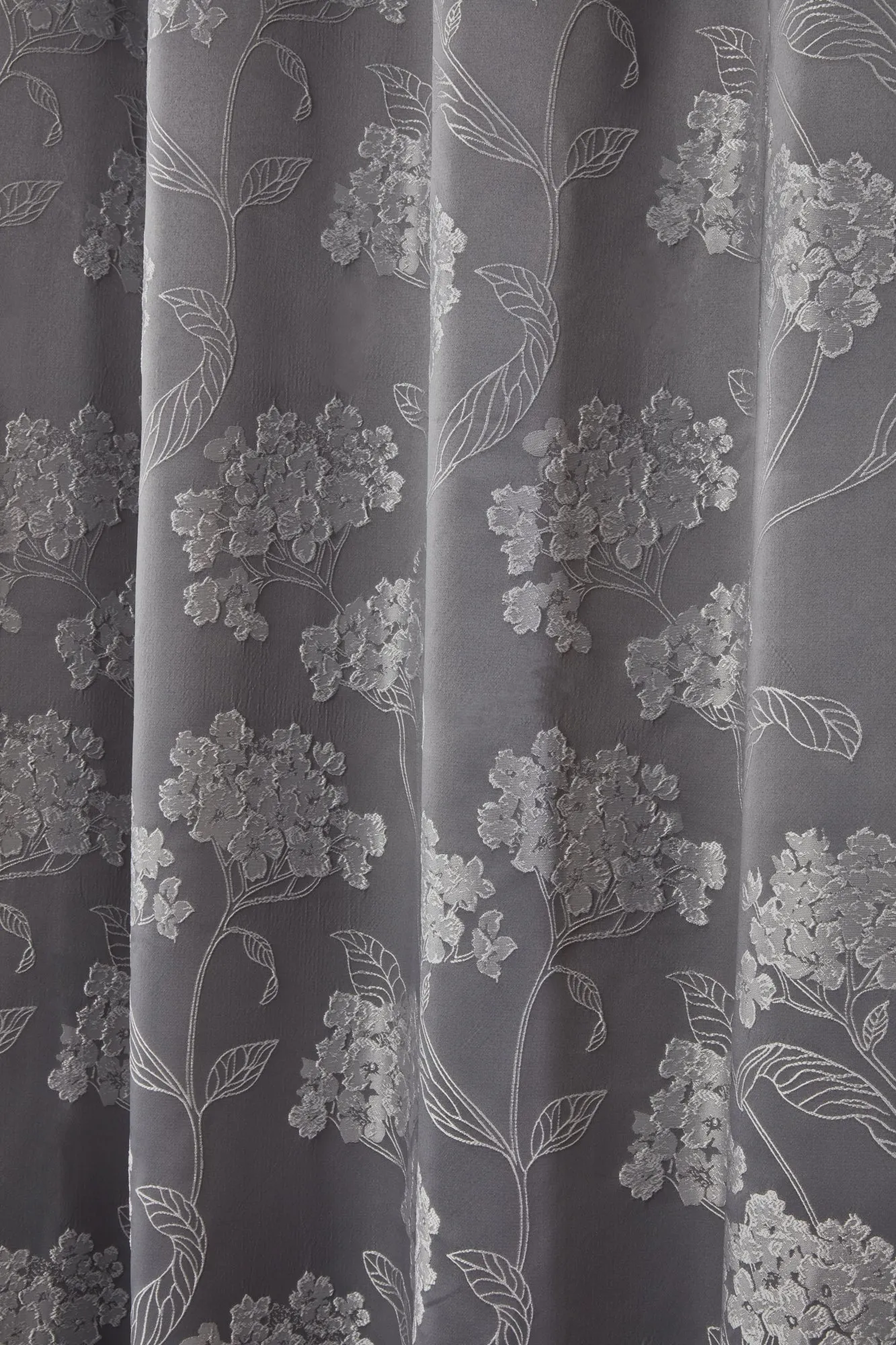 Blossom - Lined Eyelet Jacquard Curtains in Silver