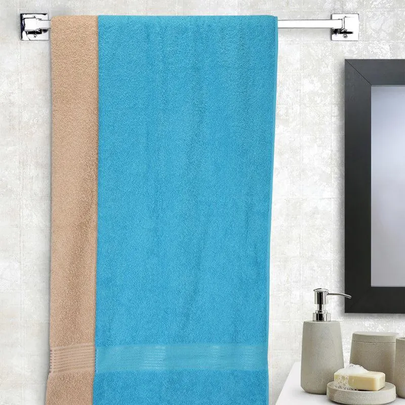 Bodil Bath Towel (Light Blue & Beige) - Set Of Two