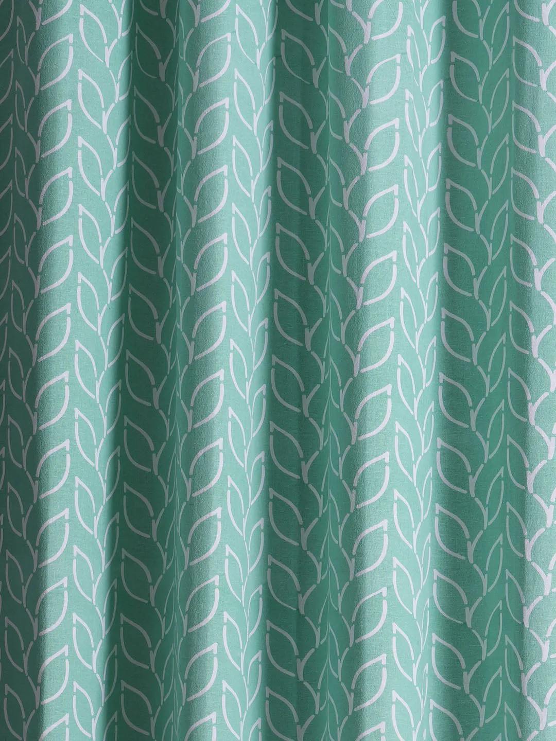 Branchlet Aqua Polyester Cotton Printed Curtain