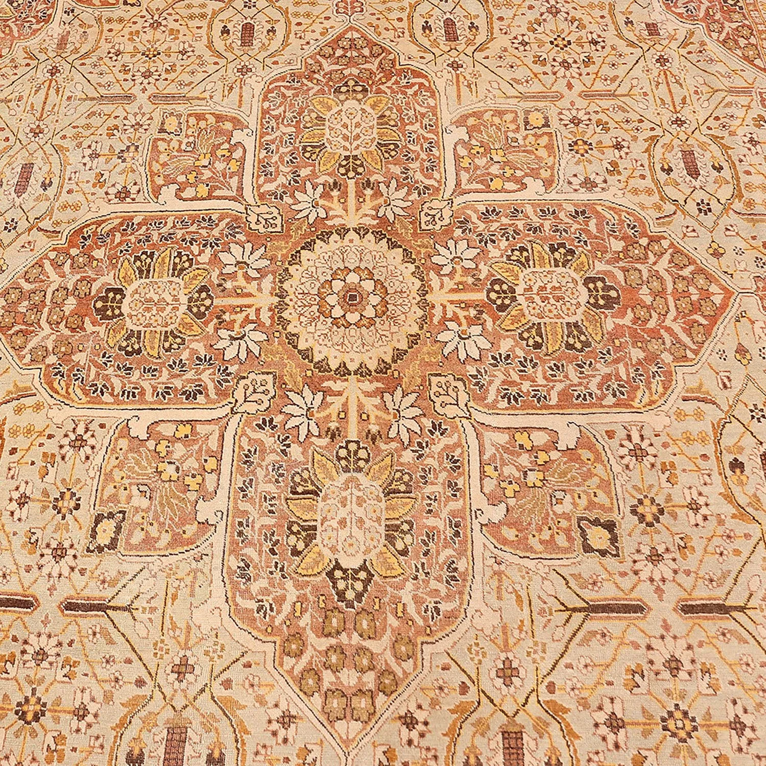 Brown Antique Wool Persian Rug - 9' x 12'4"