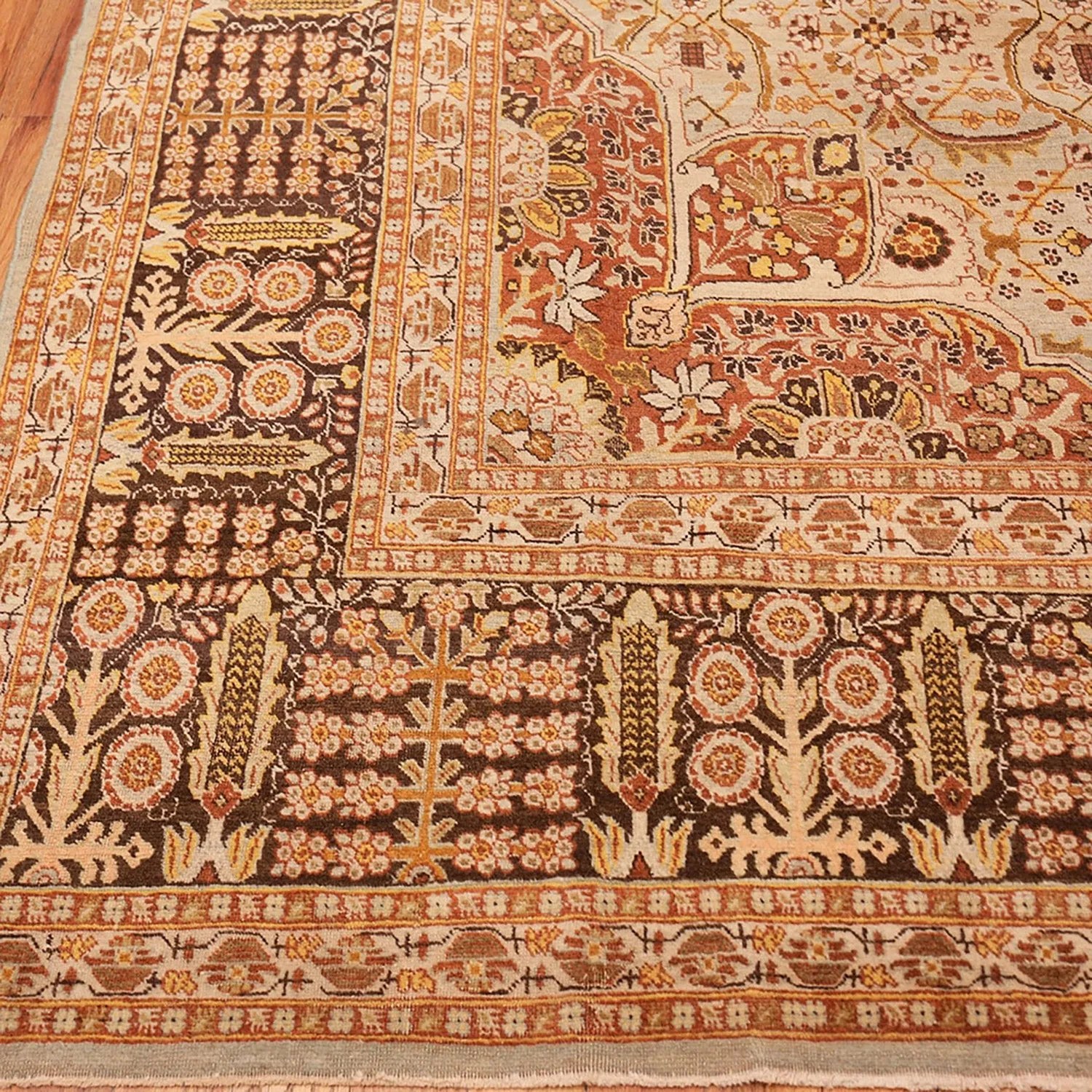 Brown Antique Wool Persian Rug - 9' x 12'4"