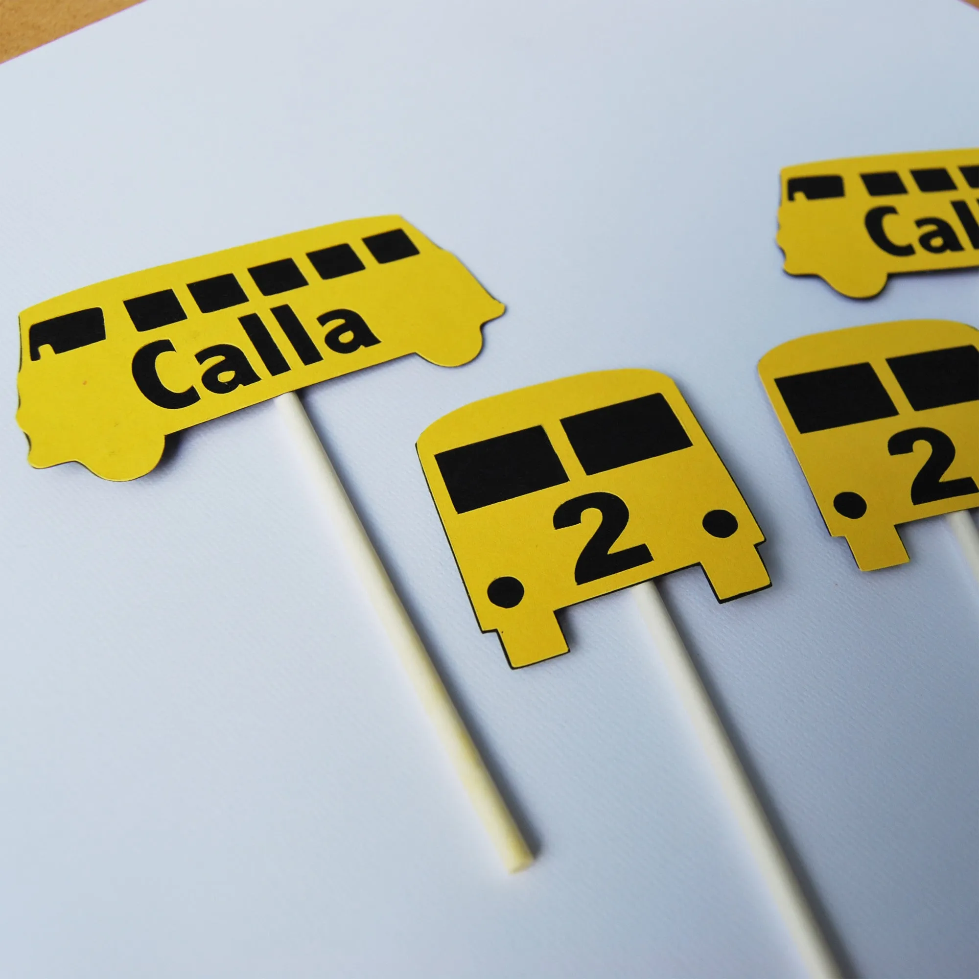 Bus Cupcake Toppers