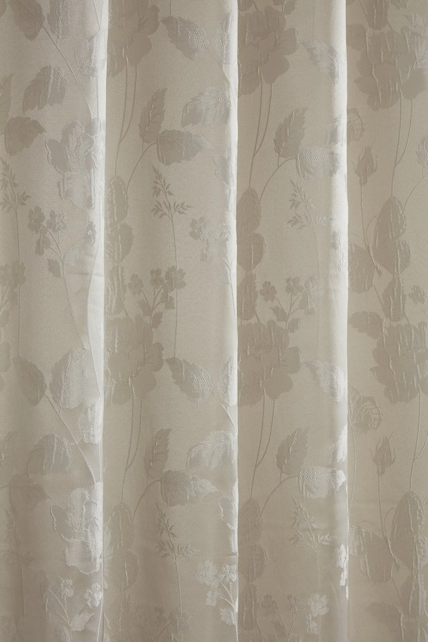 Butterfly Meadow - Lined Eyelet Jacquard Curtains in Cream