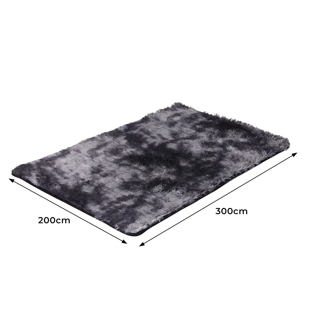 Caden 200x300 Floor Rug Shaggy Soft Large Area Rugs Tie-Dyed - Midnight City