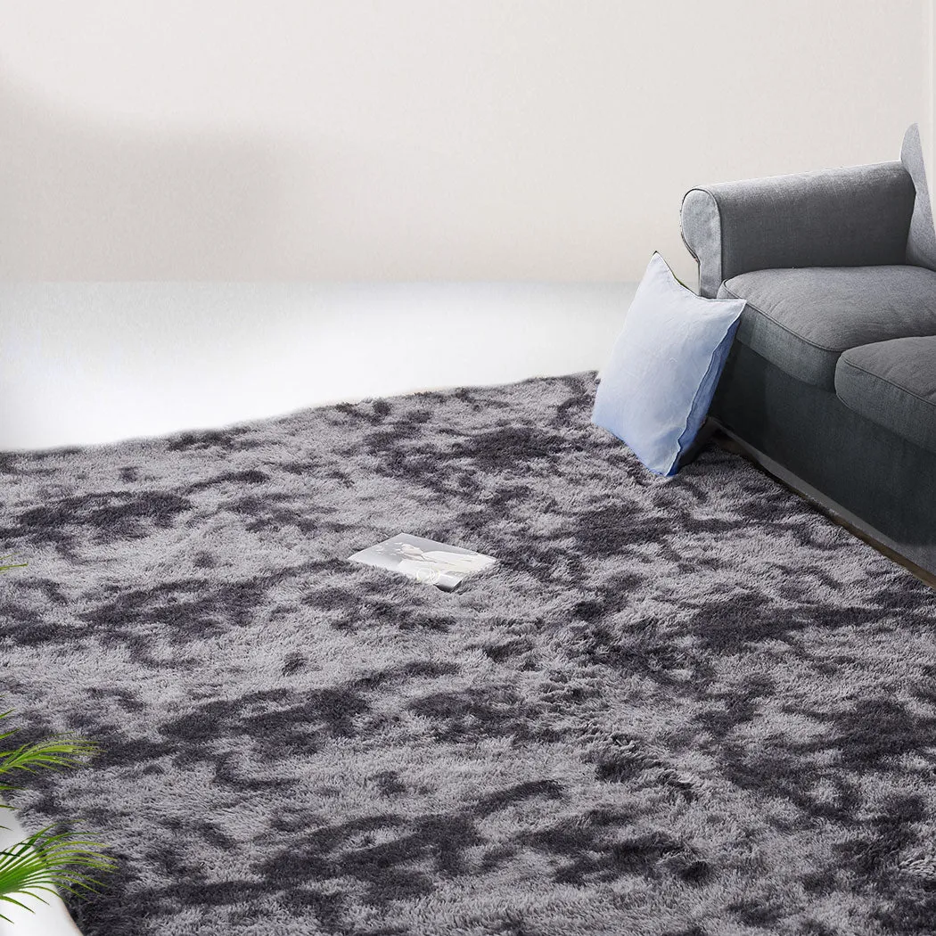 Caden 200x300 Floor Rug Shaggy Soft Large Area Rugs Tie-Dyed - Midnight City