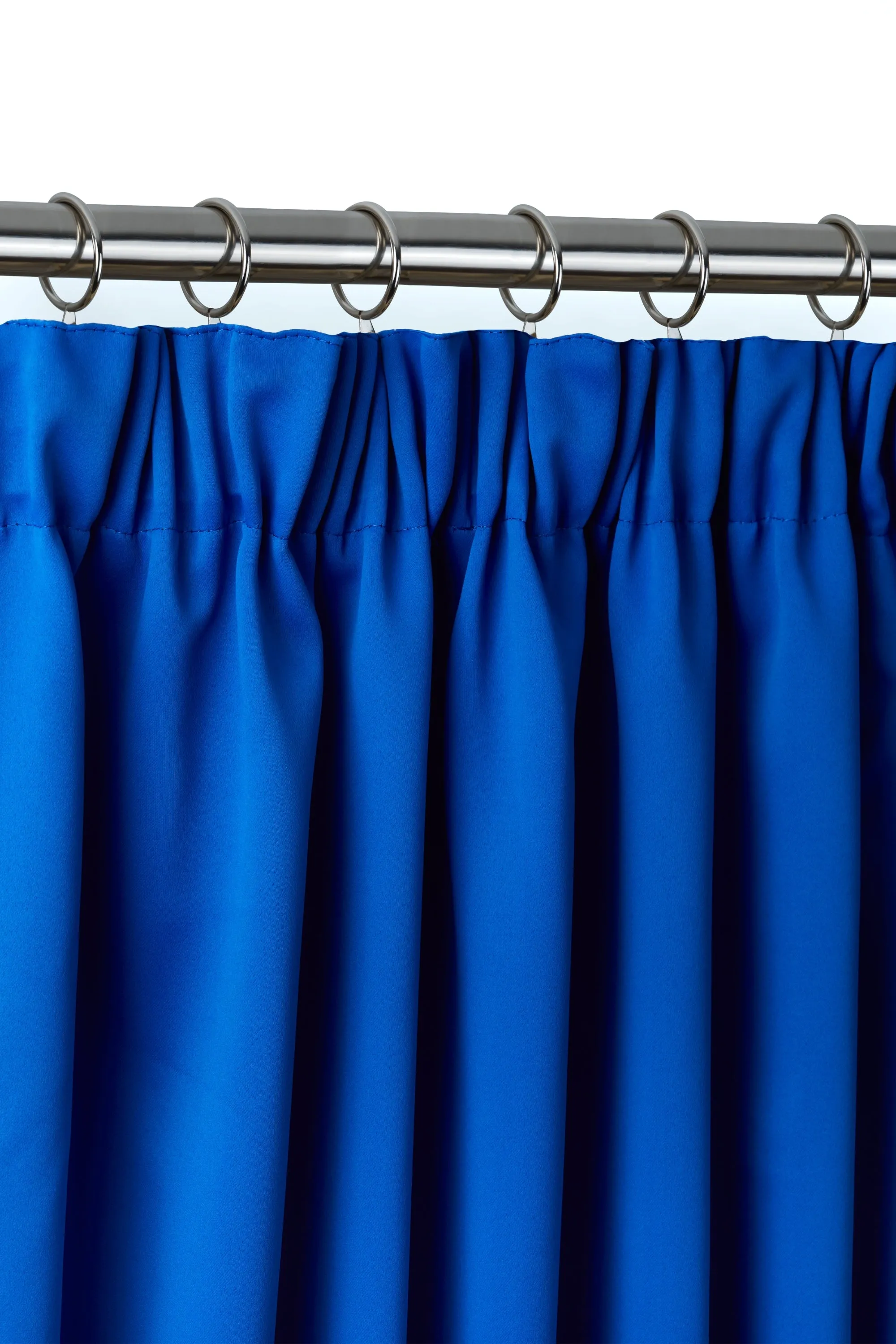 Cali Pencil Pleat - Blue Woven Thermal Blackout Curtains