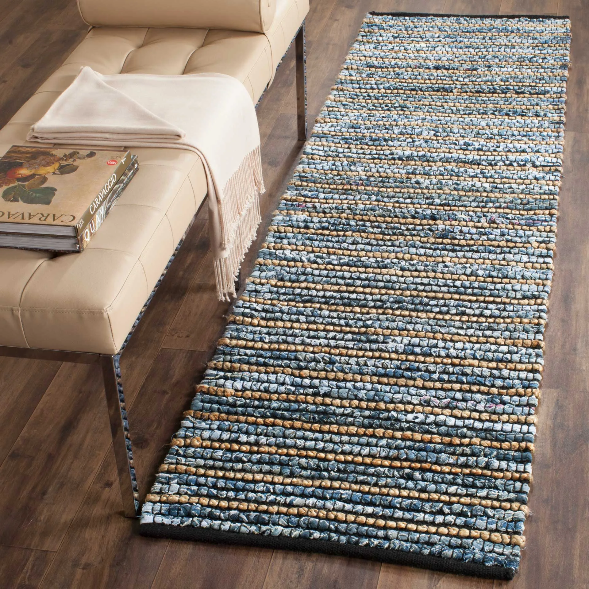 Cape Cod Stripe Blue/Natural Runner Rug