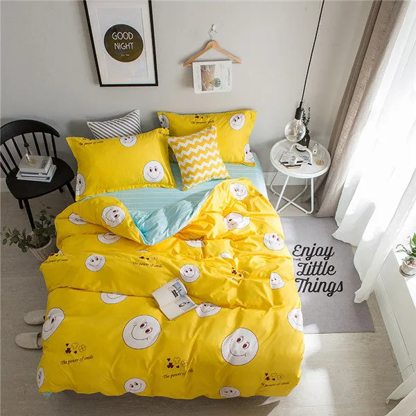 Cartoon White   Black Cow Pattern 4Pcs King Size Bedding Sets Luxury Include Duvet Cover Bed Sheet Pillowcase Super Soft Warm