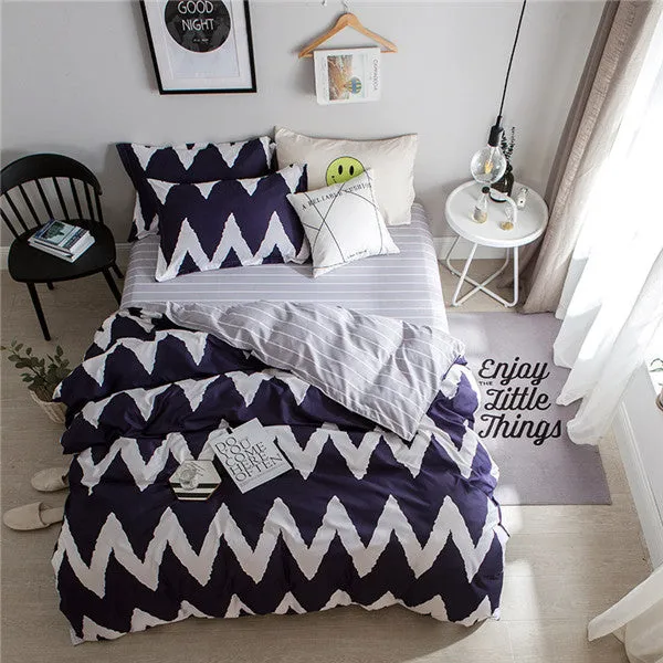 Cartoon White   Black Cow Pattern 4Pcs King Size Bedding Sets Luxury Include Duvet Cover Bed Sheet Pillowcase Super Soft Warm