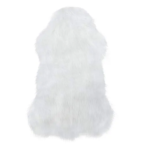 CHIC Soft Faux Sheepskin Fur Chair Couch Cover White Area Rug  2 x 6 Feet