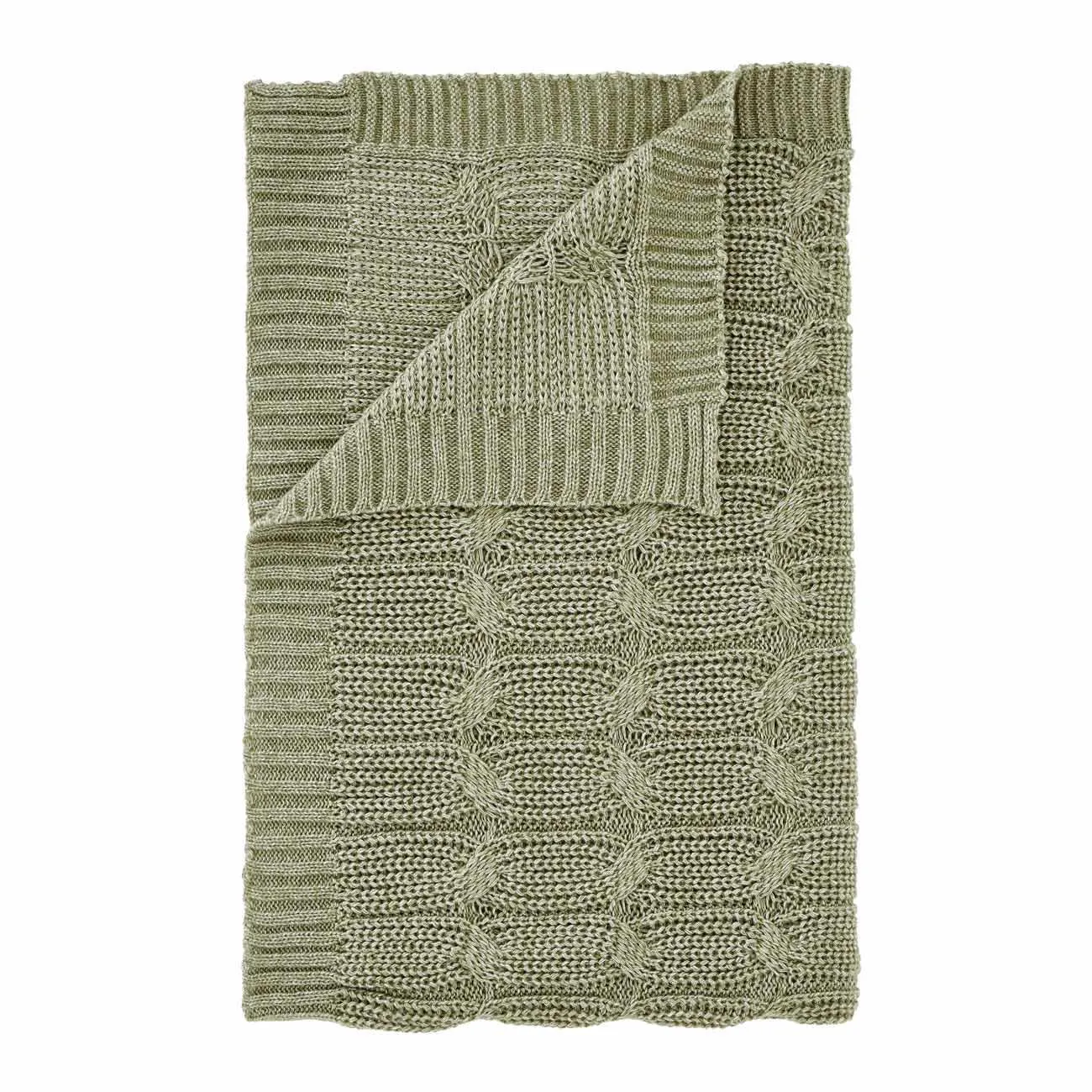 Chunky Marl Knit Throw Olive