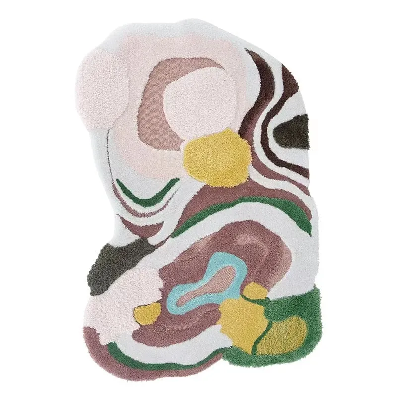 Color Swirls 3D Wool Area Rug