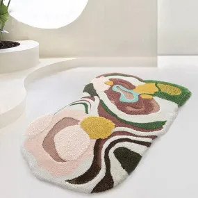 Color Swirls 3D Wool Area Rug