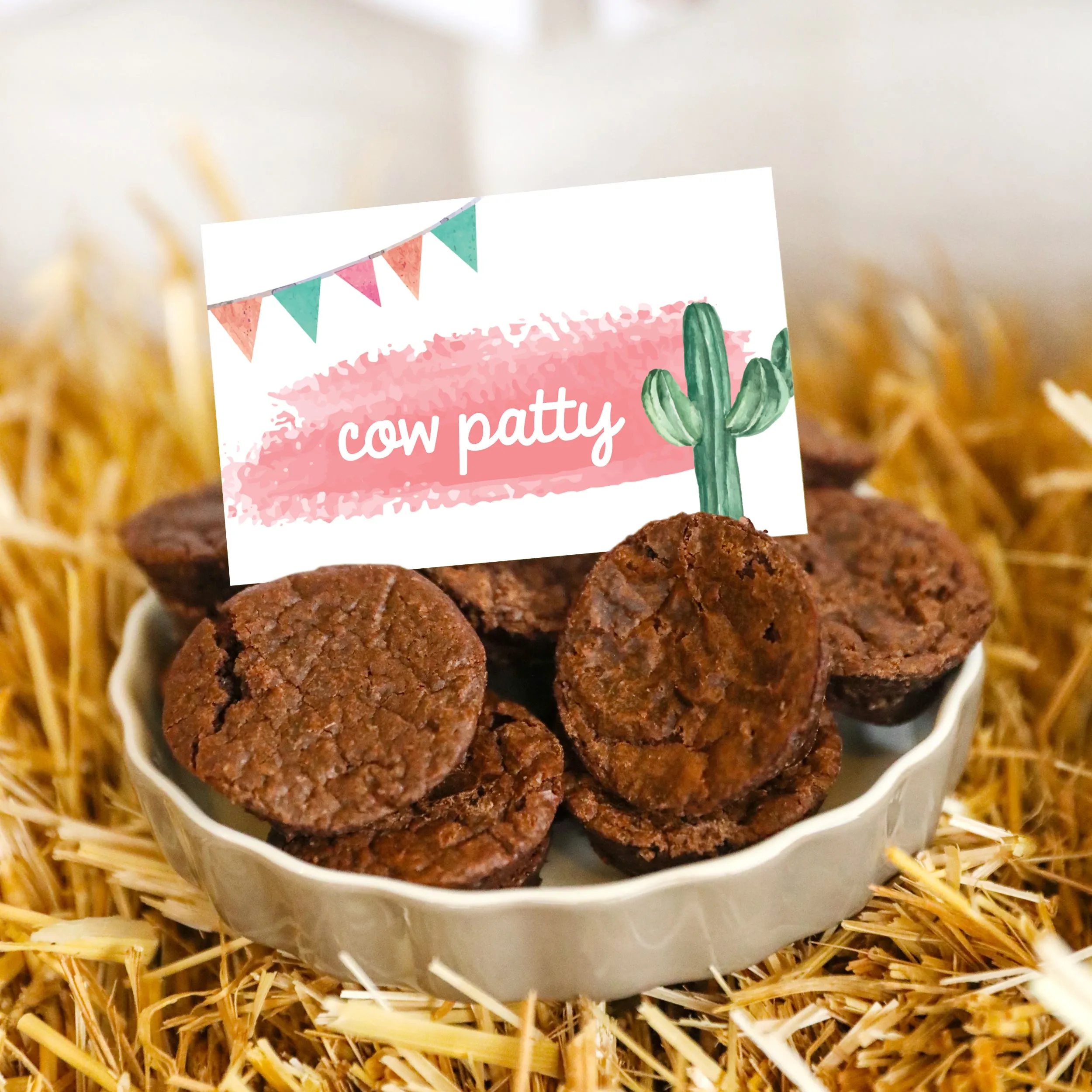 Cowgirl Birthday Party Cupcake Topper, Cupcake Wrappers   Food Labels